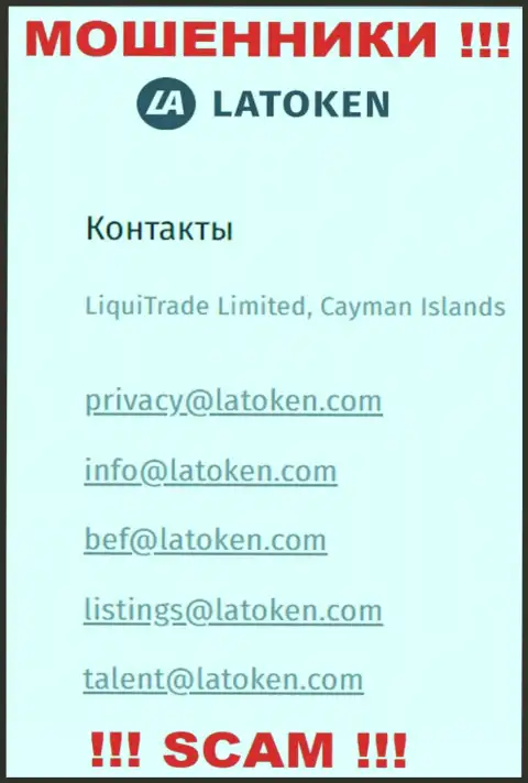 Электронная почта кидал Latoken, показанная на их web-ресурсе, не рекомендуем связываться, все равно обманут