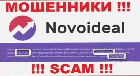 Не работайте совместно с компанией NovoIdeal Com, зная их лицензию, предложенную на сайте, Вы не сумеете уберечь вложенные деньги