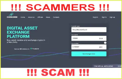 Coinumm Com swindlers home page
