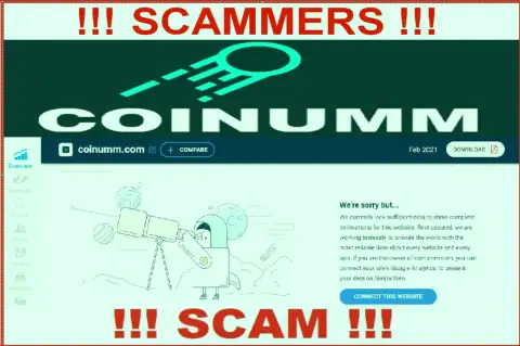 There is no information about Coinumm Com swindlers on SimilarWeb