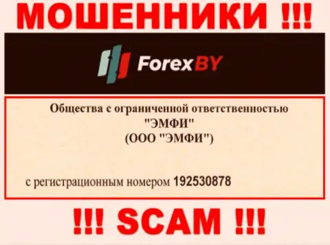 На сайте разводил Forex BY представлен этот регистрационный номер указанной компании: 192530878