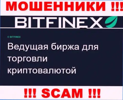 Основная деятельность Bitfinex - Crypto trading, будьте очень бдительны, прокручивают делишки противоправно