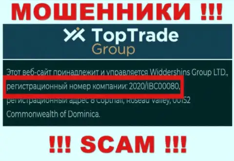 Регистрационный номер TopTrade Group - 2020/IBC00080 от слива денежных активов не спасает