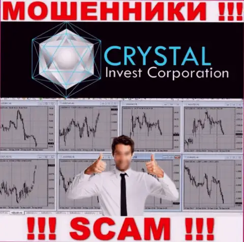 Мошенники Crystal Invest Corporation склоняют людей взаимодействовать, а в результате грабят
