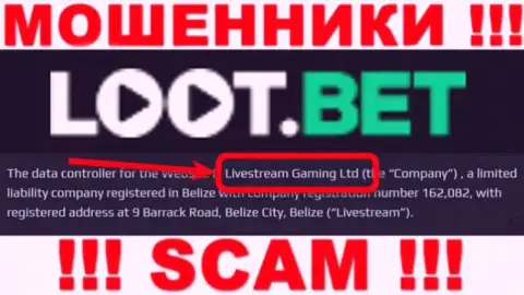 Вы не сумеете сберечь собственные вложенные деньги взаимодействуя с компанией Loot Bet, даже если у них имеется юридическое лицо Livestream Gaming Ltd