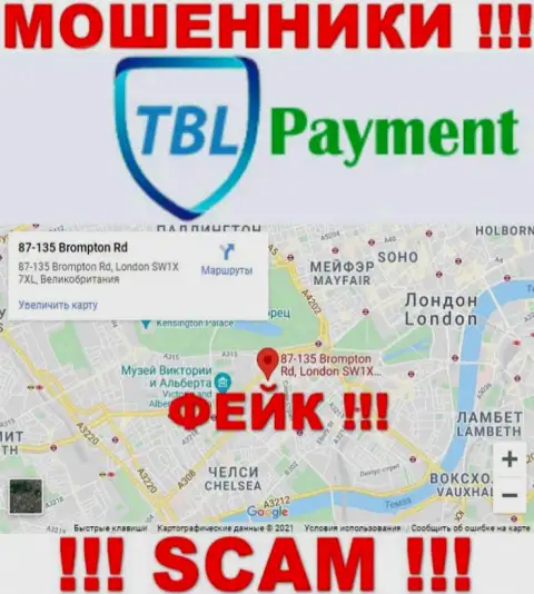 С неправомерно действующей организацией TBL Payment не сотрудничайте, данные касательно юрисдикции липа