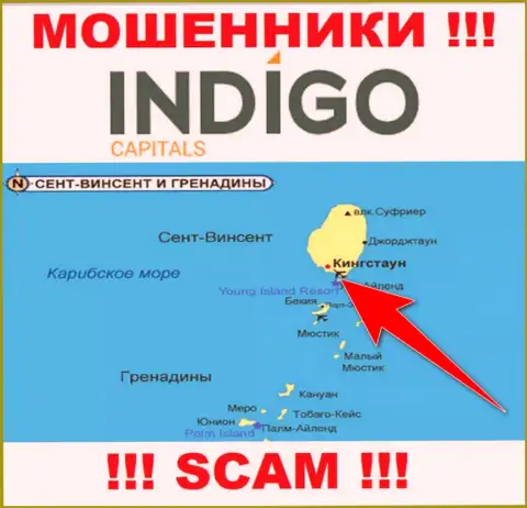 Мошенники ИндигоКапиталс Ком находятся на территории - Kingstown, St Vincent and the Grenadines