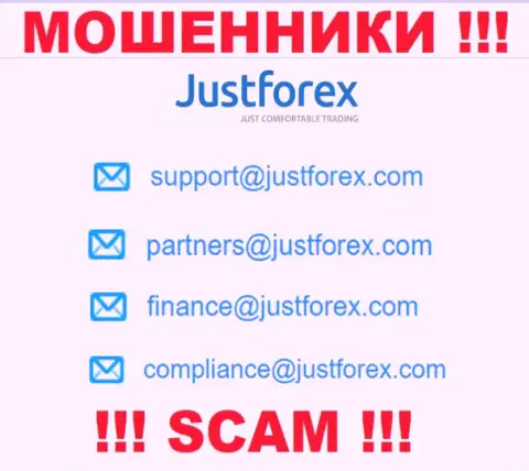 Не спешите связываться с JustForex, посредством их адреса электронного ящика, ведь они лохотронщики