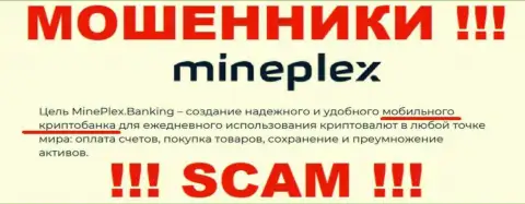MinePlex - это мошенники !!! Область деятельности которых - Крипто-банк