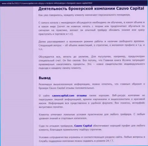 Брокер CauvoCapital описан был в информационном материале на web-сервисе нсллаб ру