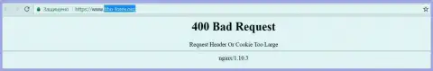Официальный web-сервис валютного брокера FIBO Group несколько суток вне доступа и показывает - 400 Bad Request (неверный запрос)